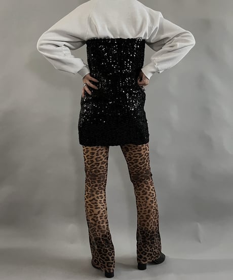 【USED】 Leotard Patterned Sheer Pants / 231216-026