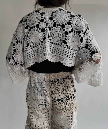 【RE;CIRCLE】 RE Crochet Lace Flare Sleeves Bolero / 220526-038