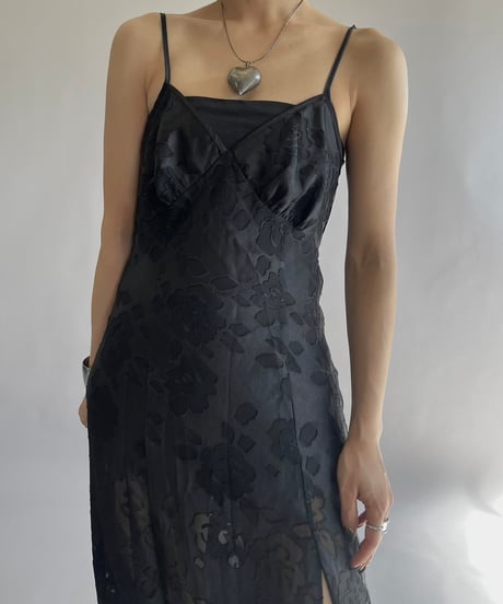 【USED】 Flower Patterned Camisole Long One-Piece/25227-005