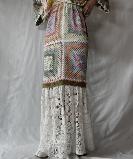 【RE;CIRCLE】 RE Granny × Crochet Long Skirt②/211014-022