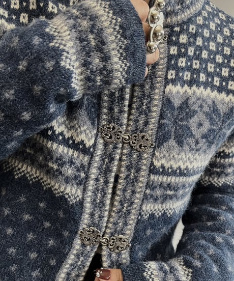 【USED】 100% Wool Tylorian Knit Top /231223-016