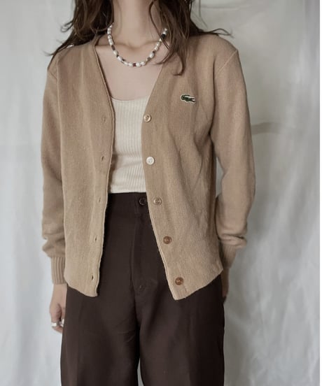 【USED】   LACOSTE Acrylic Cardigan/211126-004