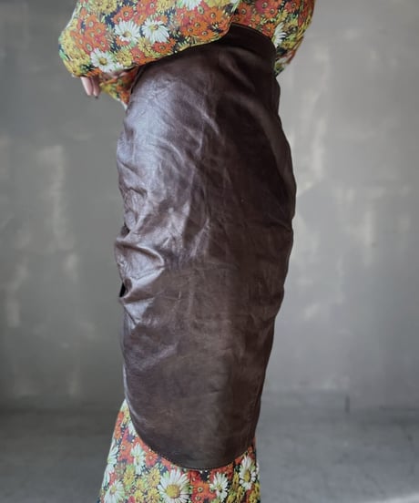 【USED】  Leather Tight Skirt/220220-002