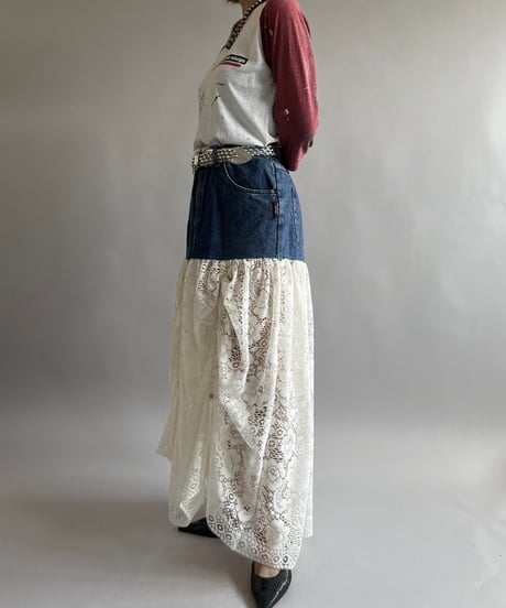 【RE;CIRCLE】 RE Denim Lace Switching Skirt / 240801-005