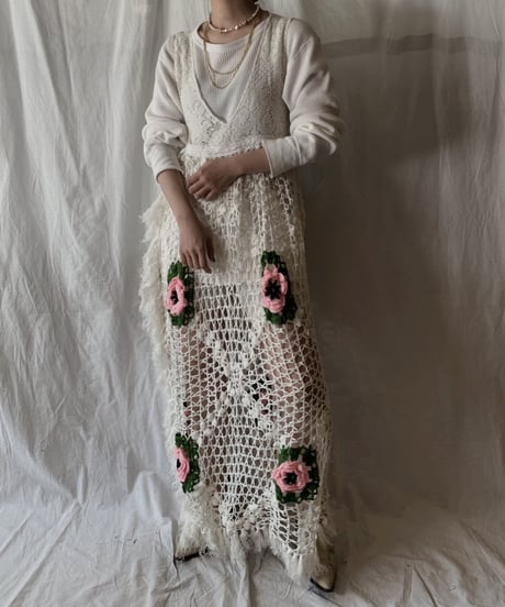 【RE;CIRCLE】 Remake Granny Knit N/S One-piece②/210331-012