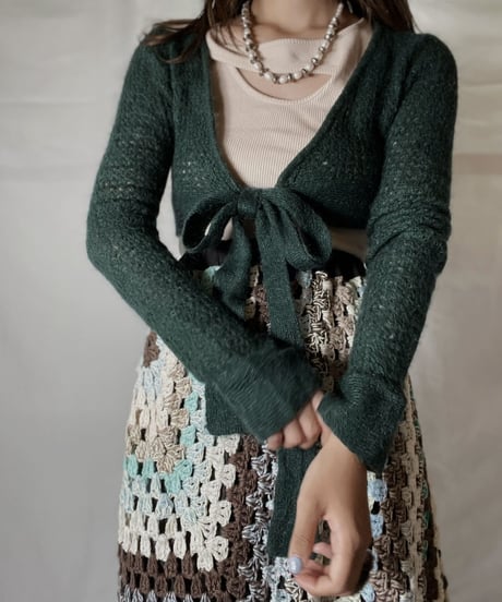 【USED】  Crochet Knit L/S Top ①/211014-033