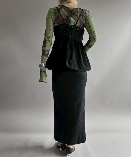 【RE;CIRCLE】 RE U.S Military Rebuild Corset Bustier Black / 260423-002