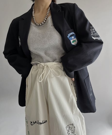 【Mashup Products】 Silk Screen School Jacket/  240217-015