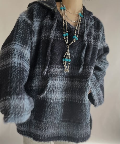 【RE;CIRCLE】 RE Mohair Mexican Hoodie Blue / 230105-005