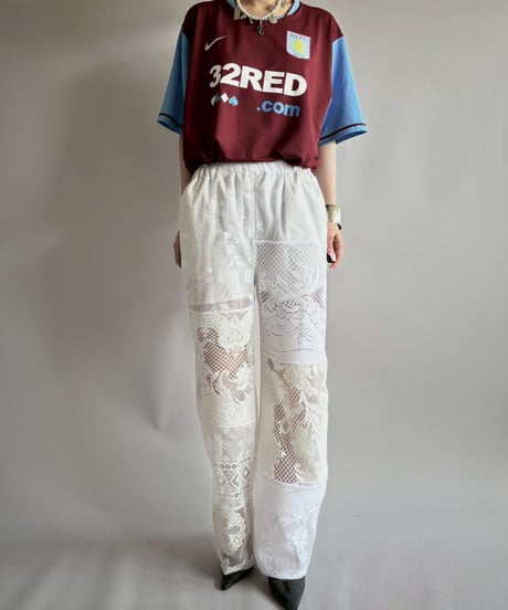 【RE;CIRCLE】 RE Crochet Lace Patch work Pants / 250731-004
