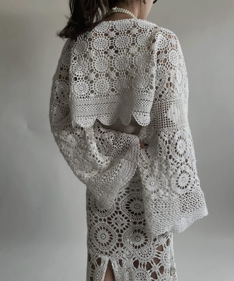 【RE;CIRCLE】 RE Crochet Lace Shirt Tops / 220427-011