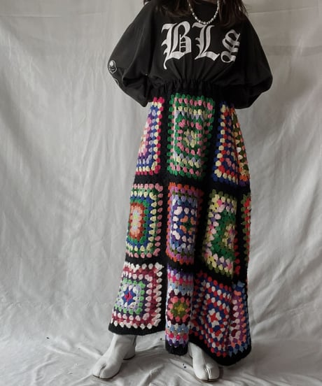 【RE;CIRCLE】 RE Granny Knit Long Skirt①/211014-012