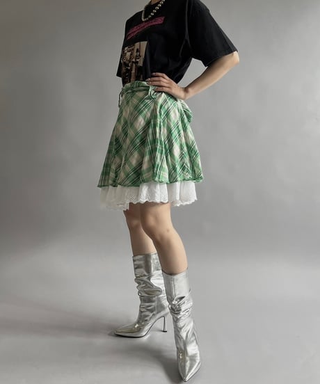 【USED 】Check Patterned Mini Skirt / 240713-012