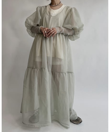 【RE;CIRCLE】 RE Sheer Light Green One-piece / 220721-007