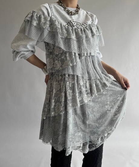 【USED】 Flower Patterned Tiered Camisole One-Piece/240928-022