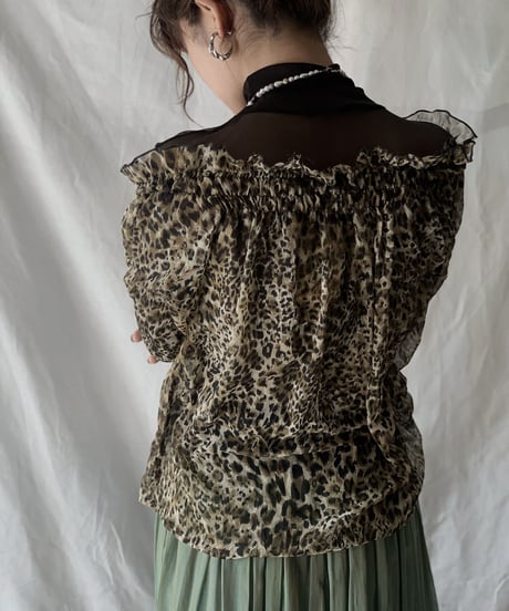 【USED】Leopard Patterned See-through Top/210217-048