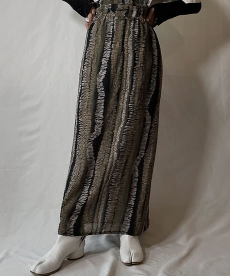 【USED】 Poly Long Skirt①/20210819-003