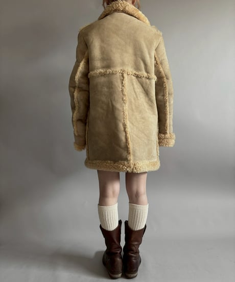 【USED】 Vintage Real Mouton Coat/ 260104-003