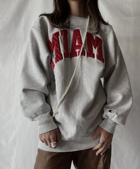 【USED】   90's USA Champion Reverse Weave Sweat MIAMI/211007-029