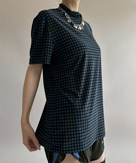 【USED】 Dot Pattern Mock Neck Top / 260404-006