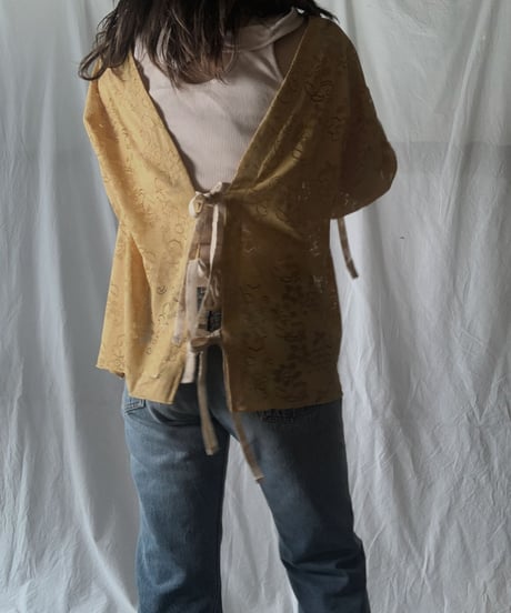 【RE;CIRCLE】 RE Lace Back Ribbon Blouse①/210630-001