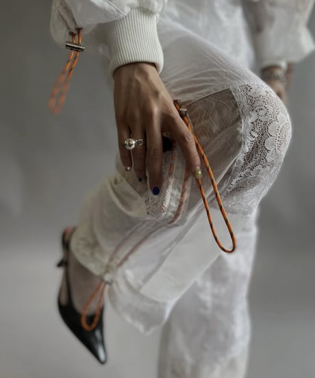 【RE;CIRCLE】 RE White Patch Code Pants / 240509-010