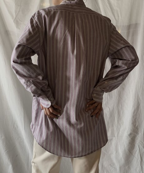 【RE;CIRCLE】 RE Stripe Band Collar Shirt③/210414-031