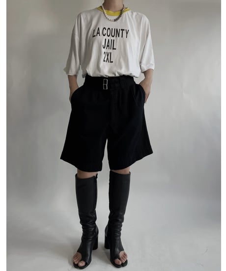 【MEND】  Italian ARMY Dyed Gurkha shorts -Black- / 220625-010