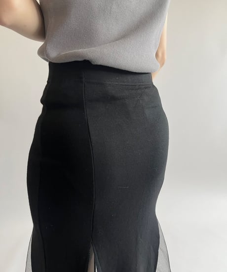 【USED】 Sheer Switching Long Skirt  / 250526-005