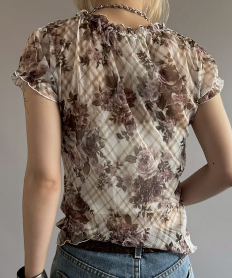 【USED】 Sheer Design S/S Top / 260622-011