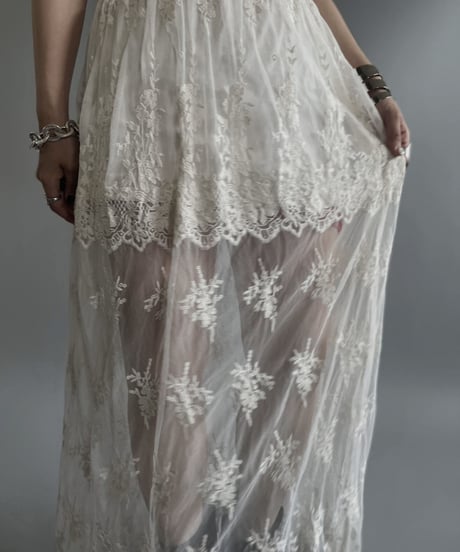 【USED】 Sheer Lace Skirt / 230624-026