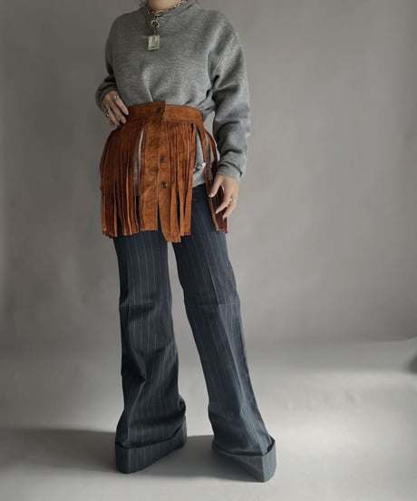 【USED】 Suede Fringe Skirt / 230128-008
