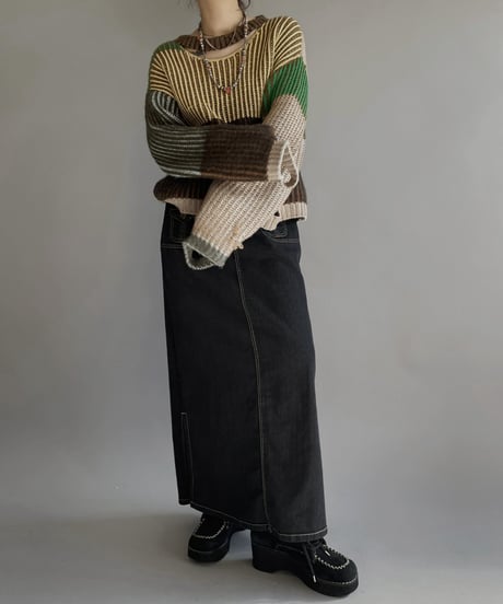 【USED】 ECKHAUS LATTA Patterned Knit Top /240127-030