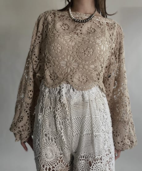 【RE;CIRCLE】 RE Crochet Cord Top / 220623-015