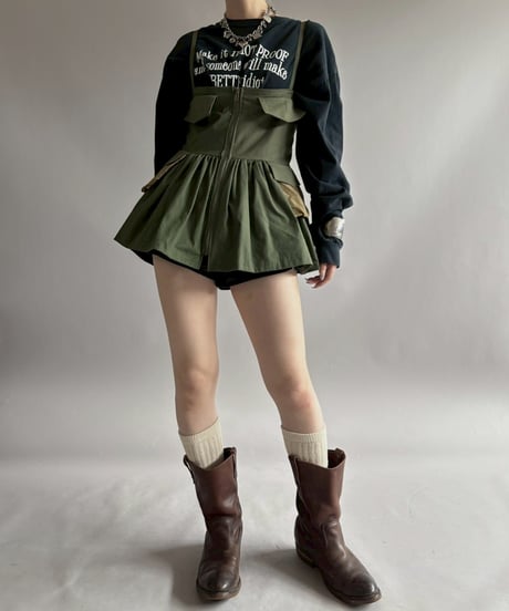 【RE;CIRCLE】RE U.S Military Rebuild Mini One-Piece Khaki / 260423-003