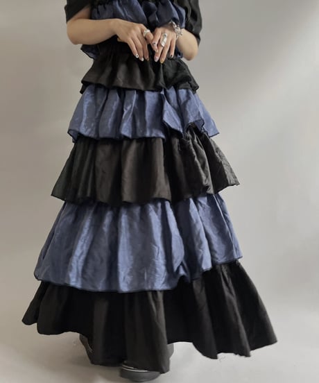 【RE;CIRCLE】RE Tiered Skirt & Bra Set / 230803-003