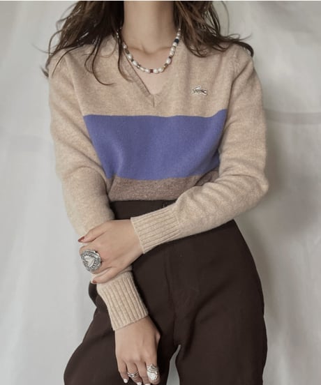 【USED】   LACOSTE Knit Top⑤/211126-011