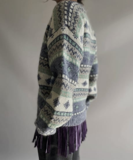【USED】 L.L. Bean Nordic Patterned Mohair knit Top / 231209-016