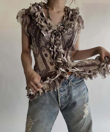 【USED】 Short Sleeved See-through Top / 220528-021