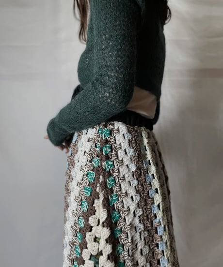 【USED】  Crochet Knit L/S Top ①/211014-033