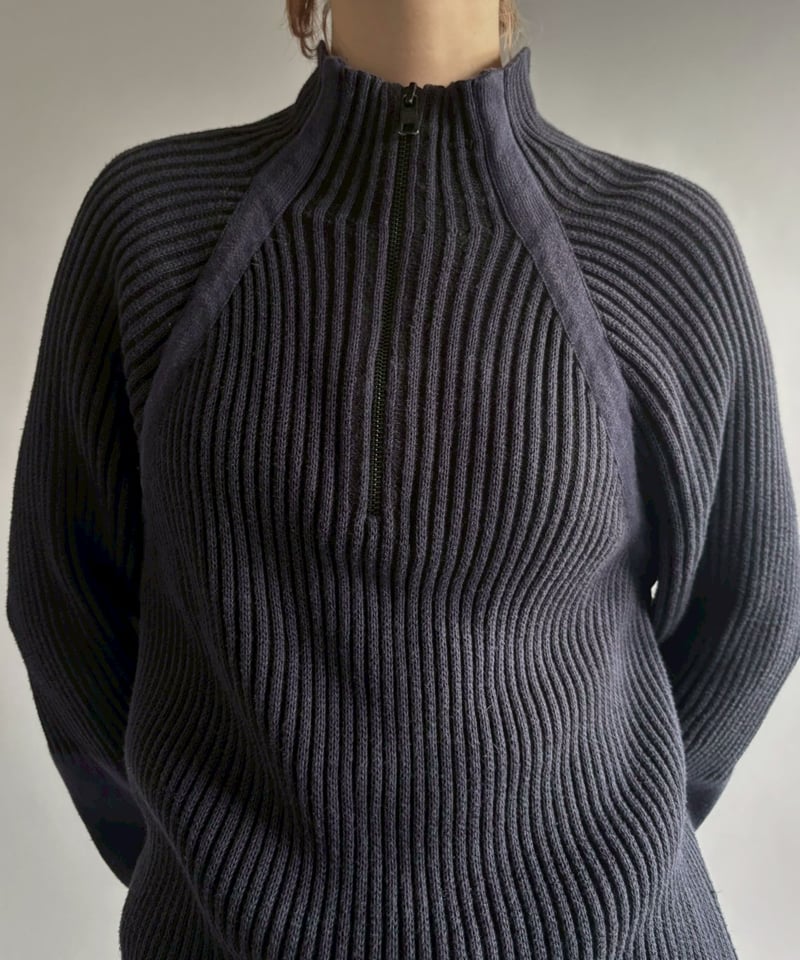 USED】 ARMANI EXCHANGE Half Zip Rib Knit Top /