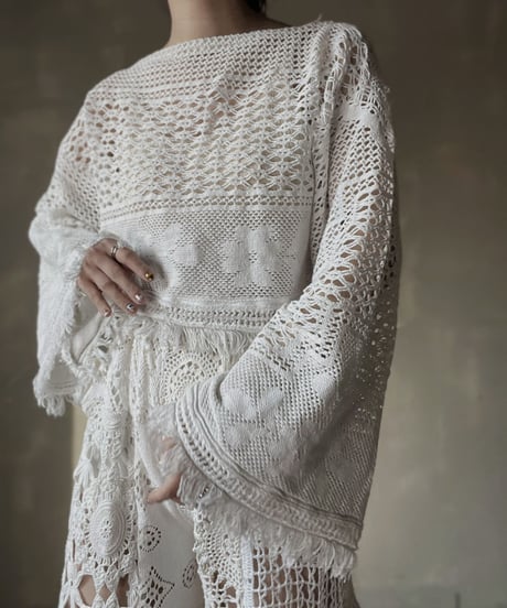 【RE;CIRCLE】 RE Crochet L/S Top①/20220317-001