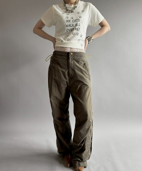 【USED】 RESIZED MADE in USA Hanes MY CATS WALK ALL OVER ME! T-Shirt / 260627-021