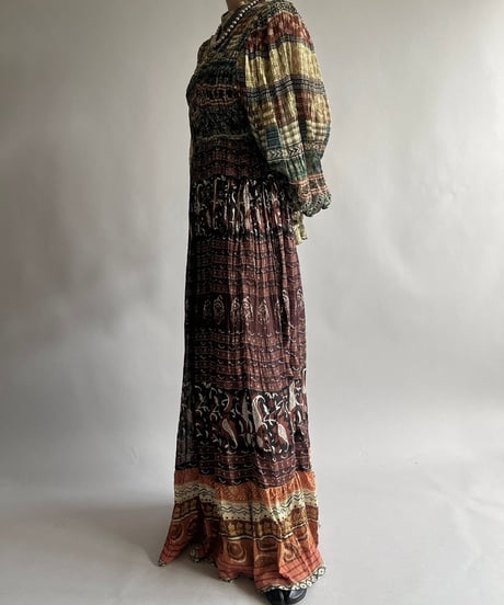 【RE;CIRCLE】 RE Indian Cotton Balloon Sleeved One-piece / 240912-006