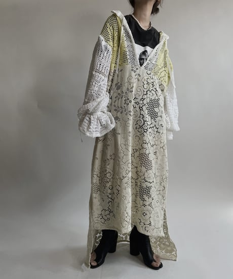 【RE;CIRCLE】 RE Crochet Lace Open Collar One-piece / 220427-032