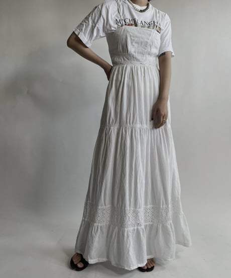 【USED】 White Cotton Camisole One-piece / 220423-014