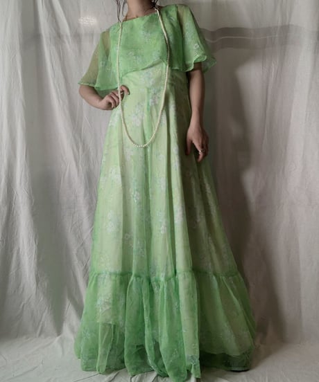 【USED】 Flower Patterned See-through N/S Dress/210714-033
