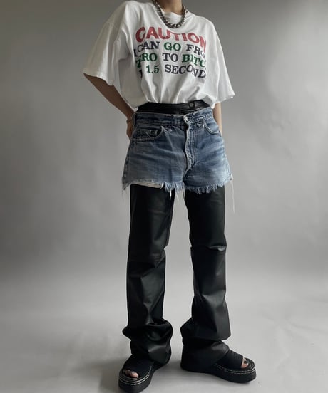 【USED】80~90's CAUTION T-Shirt /240729-033