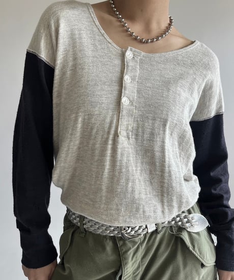 【USED】 Made in USA 60's Wilson × Duofold Henley Neck Top /250220-006