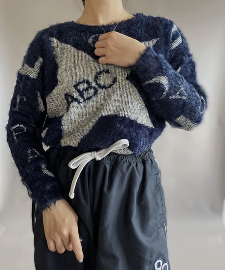 【USED】 Poly + Wool Knit Sweater / 230114-011
